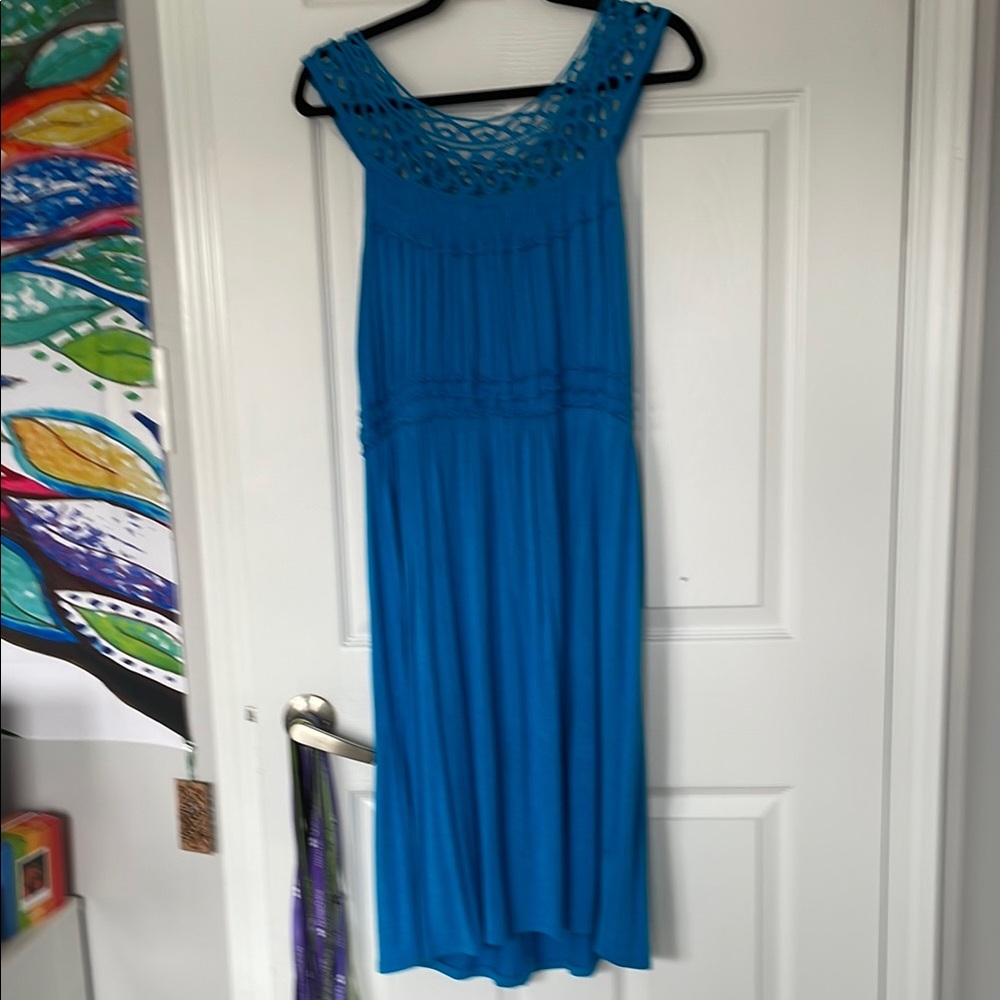 Elegant Blue Sleeveless Dress